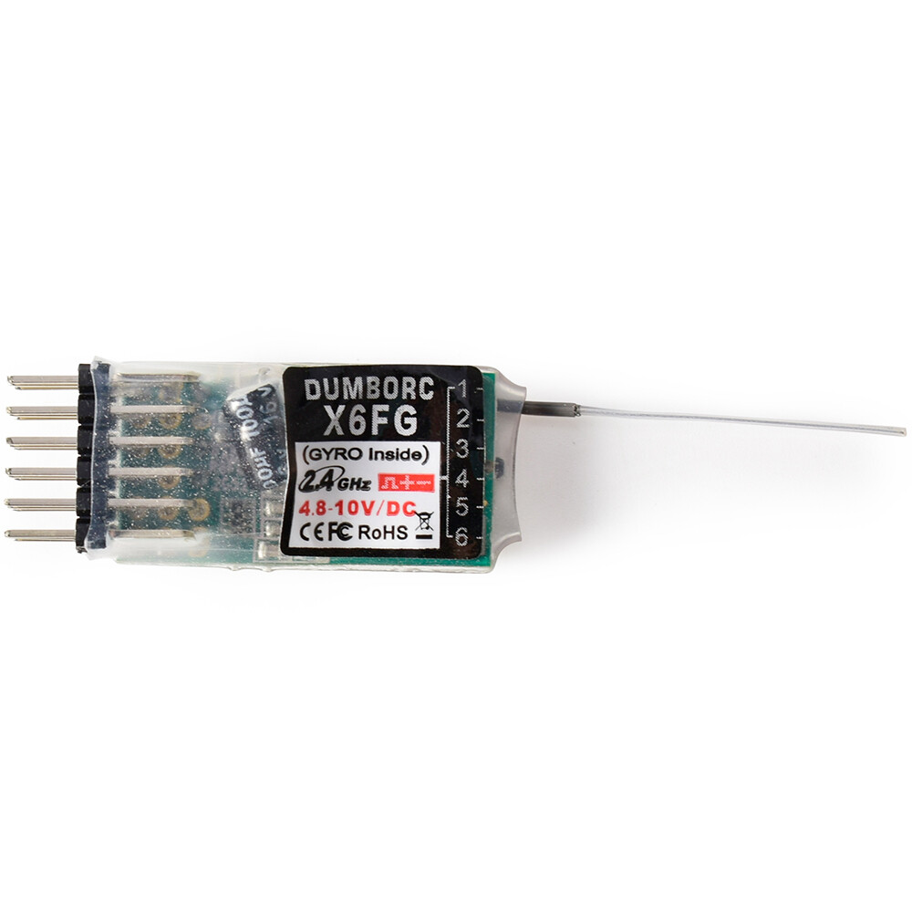 DUMBORC X6FG 2.4G 6CH RC System Receiver for Domborc RC X4 X5 X6 Transmitter