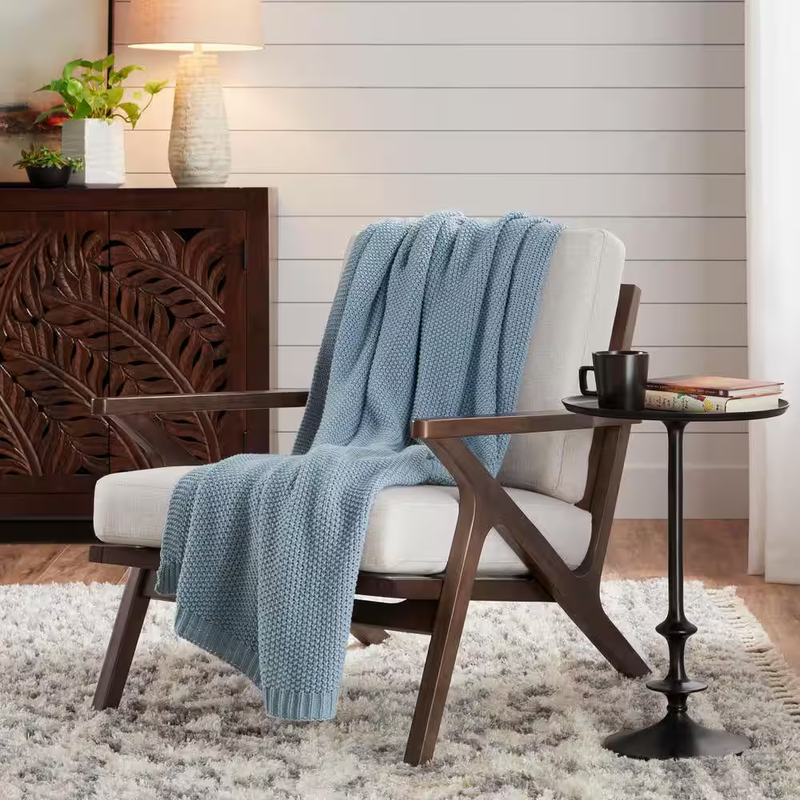 StyleWell Knit Throw Blanket Jane Soft Acrylic 50 x 60 Inch Cozy Sofa Bed Decor