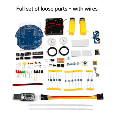 DIY Kit Ultrasonic Obstacle Avoidance SmartTracking Car Robot 51 Microcontroller