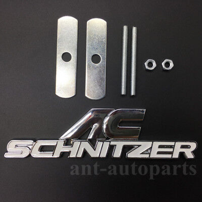 Metal AC Schnitzer Logo Emblems Car Grille Badge Auto Trunk Rear Tailgate
