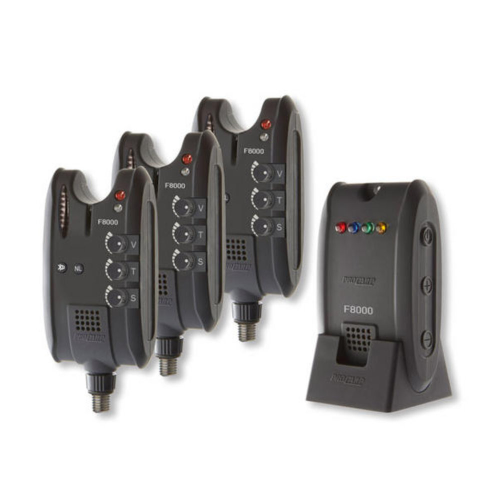 Cormoran Pro Carp F-8000 Funkbissanzeiger Set 3+1 Elektrische Bissanzeiger