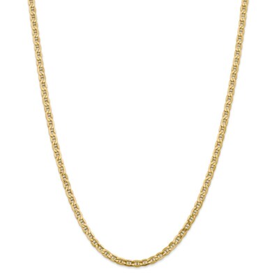 Pre-owned Superdealsforeverything Real 14kt Yellow Gold 22 Inch 4mm Semi-solid Anchor With Lobster Clasp Chain