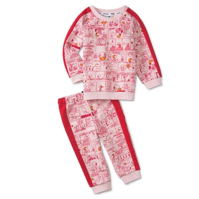 

Puma X Peanuts Crew Neck Jogger Set Infant Girls Size  Casual Athletic, Розовый, Puma X Peanuts Crew Neck Jogger Set Infant