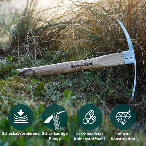 Berry&Bird Garden Pick Mattock Hoe Gardening Pick Axes for Transplanting Digging