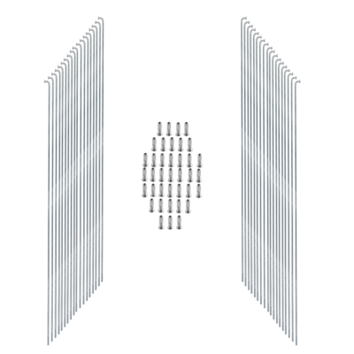 38 Stk.Edelstahl Nirosta Speichen 2mm Fahrradspeichen m.Nippel Silber 246-300mm 