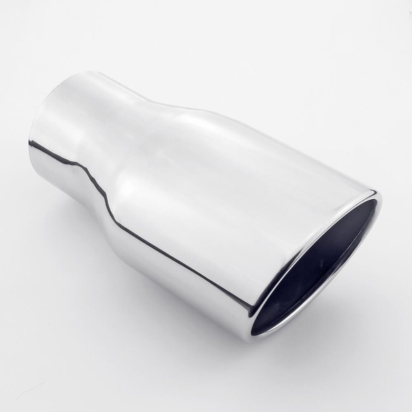 3" Inlet Oval Outlet 8 .27 Inch Long Rolled Polished Stainless Steel