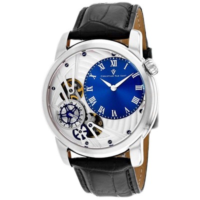 Pre-owned Christian Van Sant Mens Sprocket Auto-quartz Blue Dial Watch - Cv1542