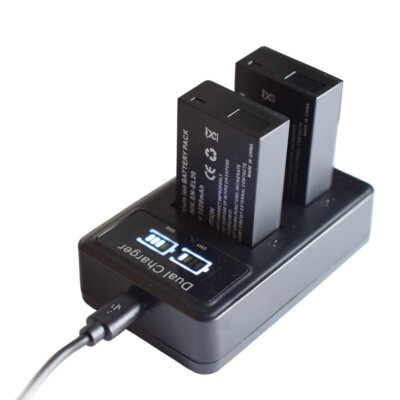 2 x Battery + LCD Charger for Blackmagic Pocket Cinema Camera - EN-EL20 EN-EL20a