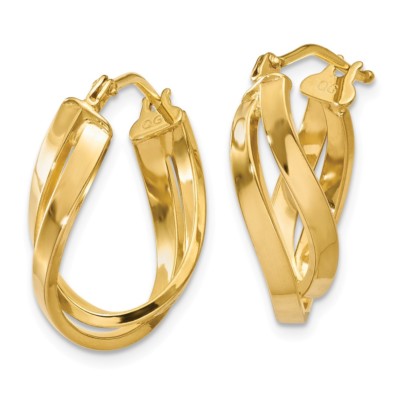 Pre-owned Superdealsforeverything Real 14kt Yellow Gold Twisted Hoop Earrings