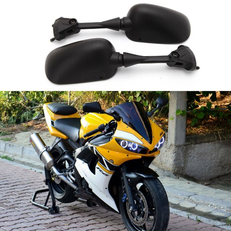 Black Motorcycle Rearview Side Mirrors For Yamaha YZFR6 YZF R6 R6S