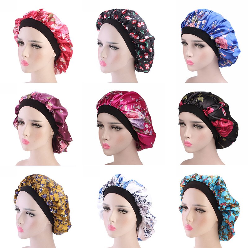 Soft Hair Loss Elastic Turban Satin Bonnet Head Wraps Night Sleep