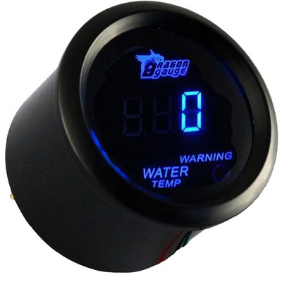 2'' 52mm Black Shell Car Motor Digital Blue LED Water Temp LED Gauge Meter
