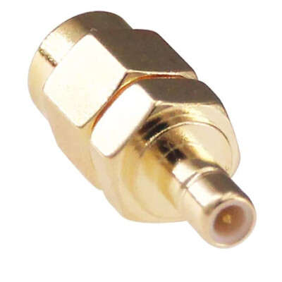 1x SMB Male Plug To SMA Male Sraight RF Adapter Coaxial Coax Connector Converter