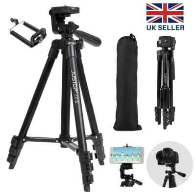 60" Camera Tripod Stand with a Smartphone Holder for DSLR Cameras Fits All Phone