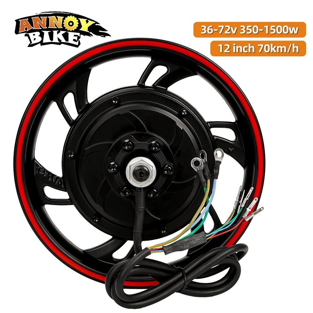 12 inch 36V48V60V72V 350-1500W Gearless Motor With Hallsenso