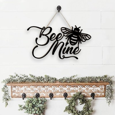 Bee Mine metal cut sign art or wall decor gift, wood bee Sign, valentine gift