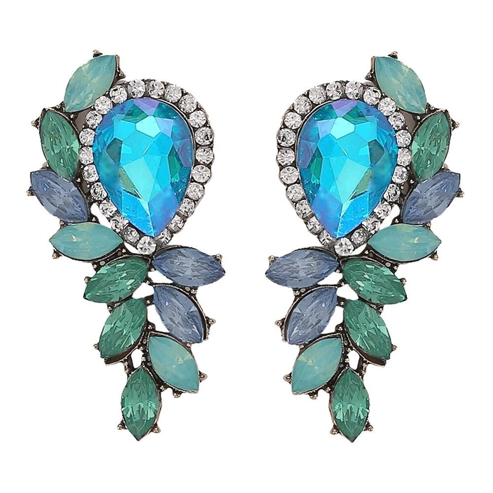 Blue Topaz Emerald Tanzanite Diamond 925 Solid Silver Dangle Earring Jewelry