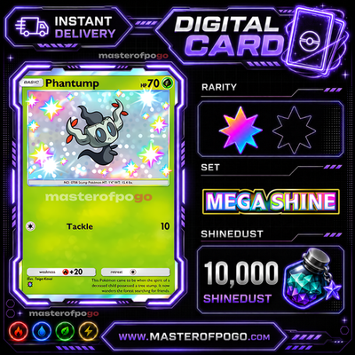 Pokemon TCG Pocket - Phantump - Shiny 1 Star - English - Fast Trade - Digital
