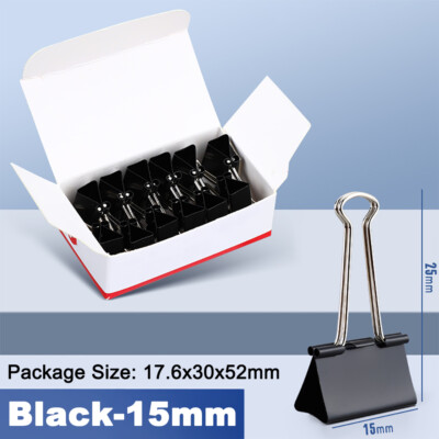 Bulldog Clips Metal Fold Back Binder Paper Clip 15/19-50mm Office Use Multicolor