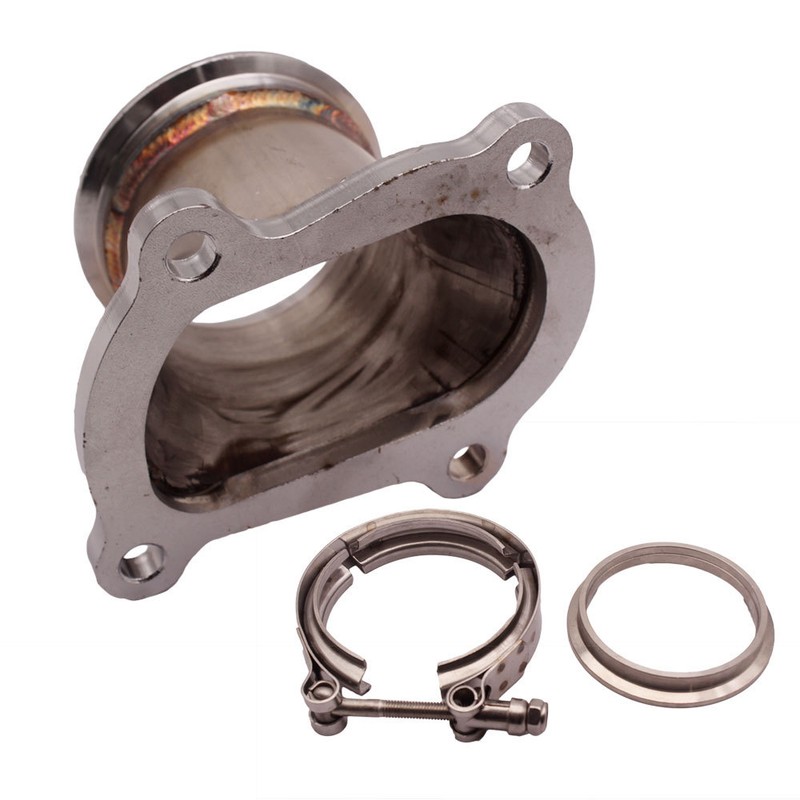 CT26 Downpipe Turbocharger Flange Stainless Steel 4 bolt to 2.5" V band