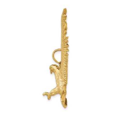 Pre-owned Superdealsforeverything Real 14kt Yellow Gold Eagle Pendant