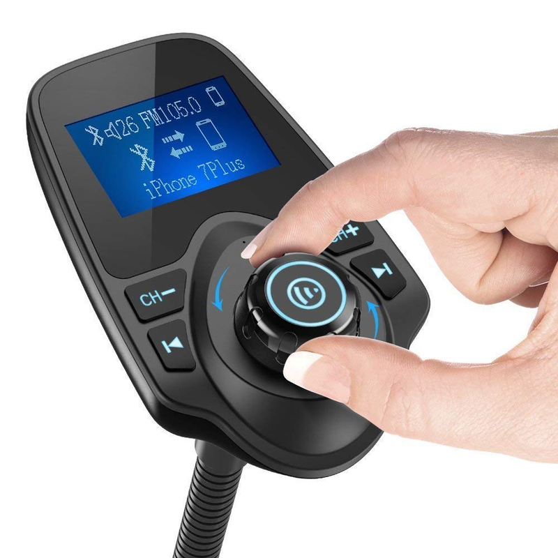 Nulaxy Wireless In-Car Bluetooth FM Transmitter Radio Adapter Car Kit W 1.44 Inc