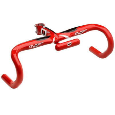 Pinarello Most Talon One Piece Integrated Handlebar - Red Carbon 1 Piece