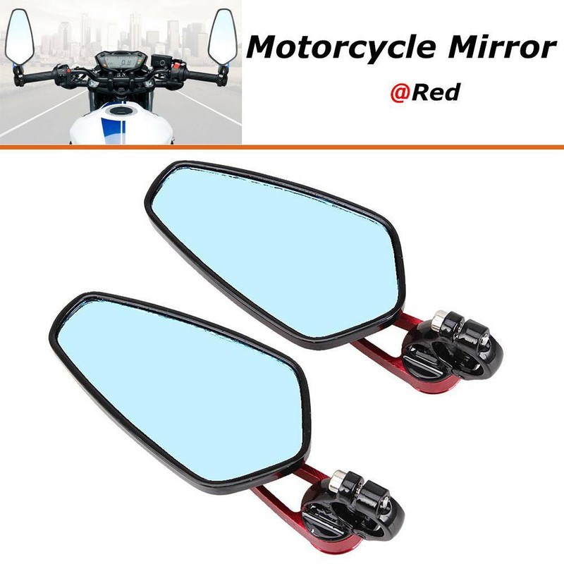 Motorcycle ATV 7/8'' CNC Handle Bar End Side Rearview Mirrors For Honda Kawasaki