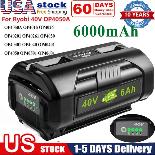 40Volt 6.0Ah Battery For Ryobi Extended High Capacity Lithium-Ion OP4050 OP40602