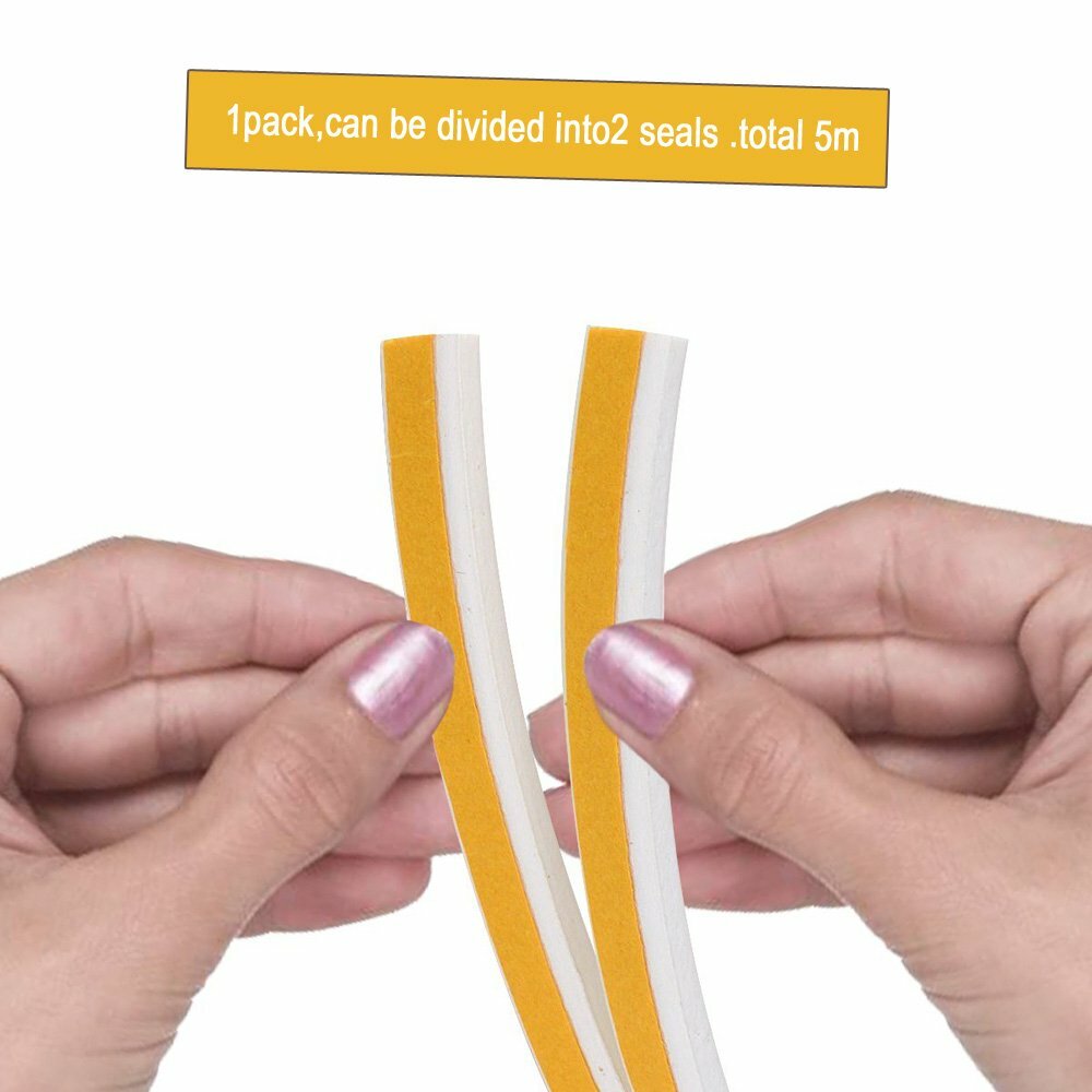 2 Pack Insulation Weatherproof Doors and Windows Soundproofing with Adhesion