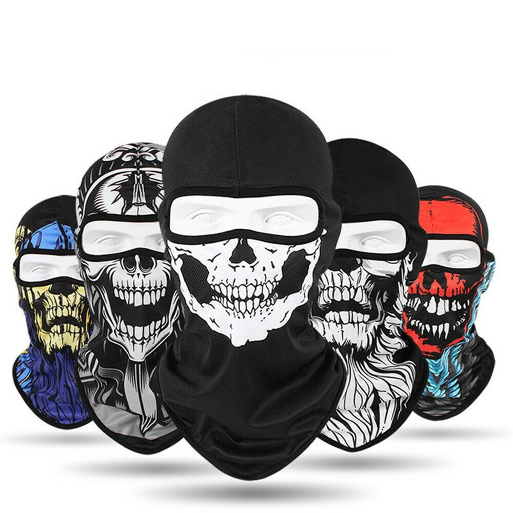 Balaclava Tactical UV Protection Skull Full Face Mask Ghost Printed Ski Sun Hood