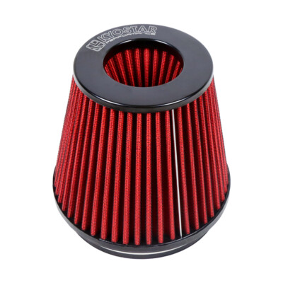 6'' Red Truck Long Performance High Flow Inlet Cold Air Intake Cone Dry Filter