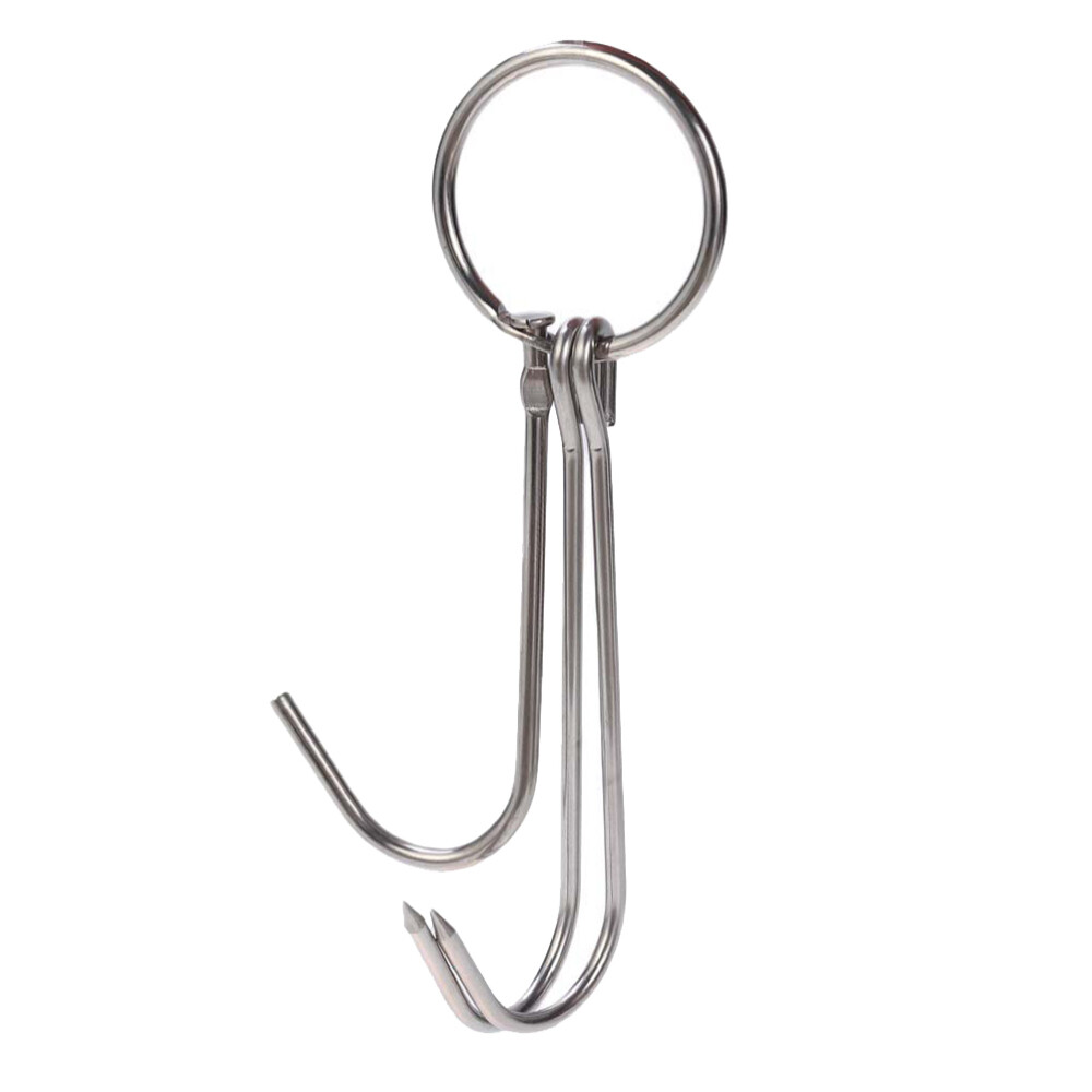 6pcs Stainless Steel Meat Hooks Hanging Ring Butcher Farmer Chef Meat