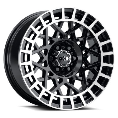 17x8 Vision 349 Savage Gloss Black Machined Lip Wheels 5x112 (40mm) Set of 4