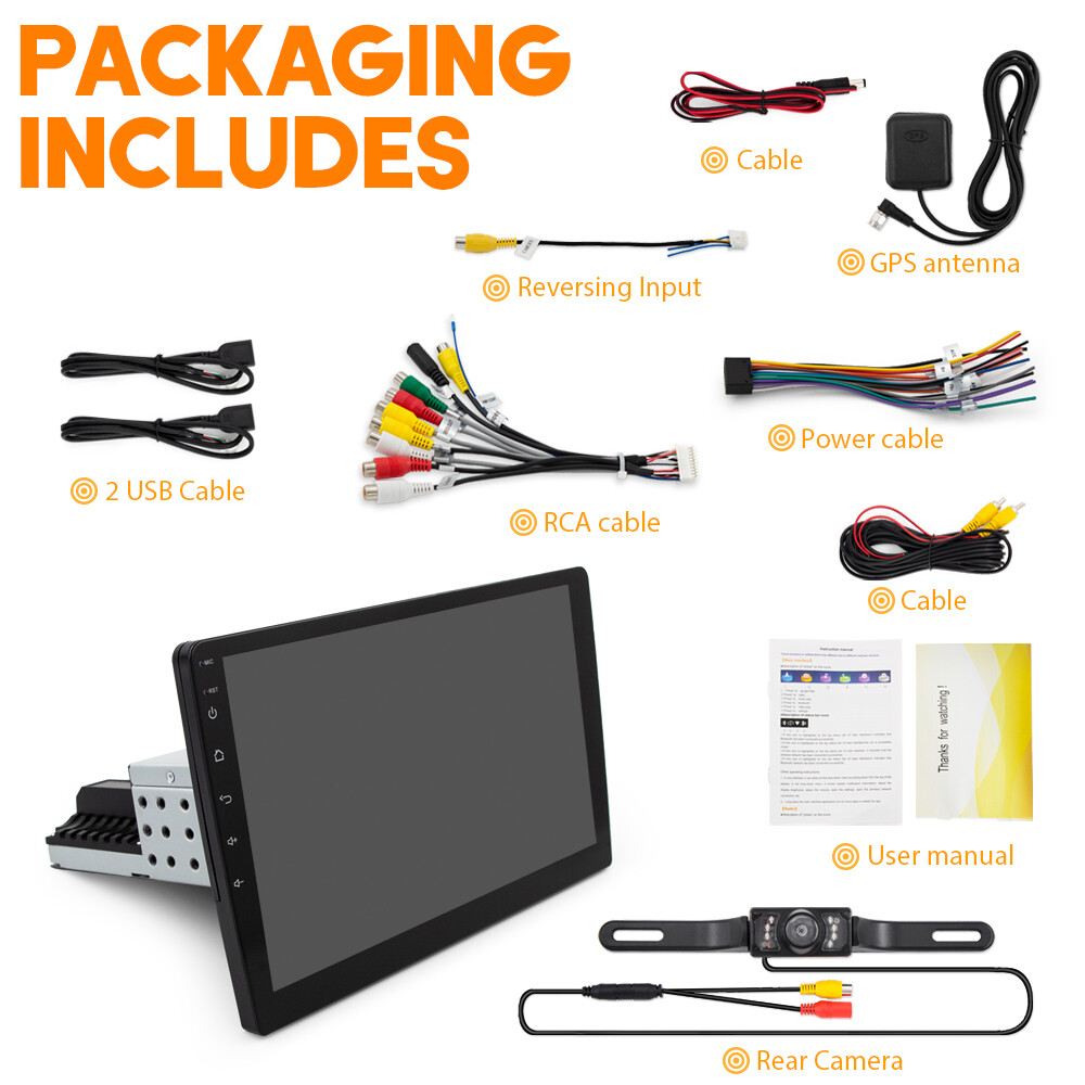 32GB Single 1DIN 10.1" Android 11 Touch Screen Car Stereo Radio GPS WIFI BT +Cam