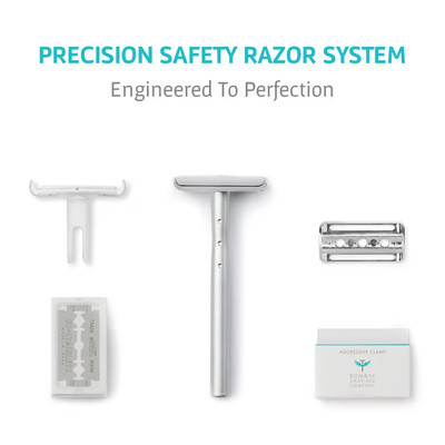 Bombay Shaving Company Silver Metal Precision Safety Razor Free Shipping