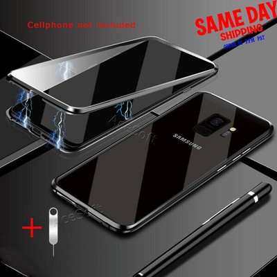 NEW Magnetic Adsorption Glass Protect Case+SIM Pin for Samsung Galaxy S9+ G965U