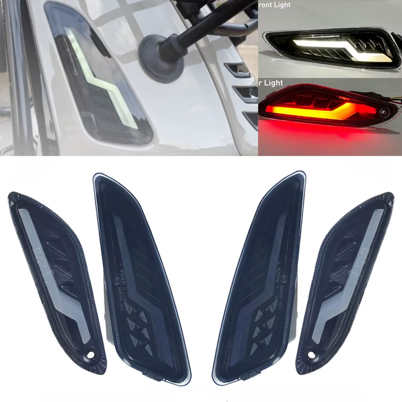 Motorbike Front Rear E-Mark Turn Signals Blinker Daytime Running LED Light For V