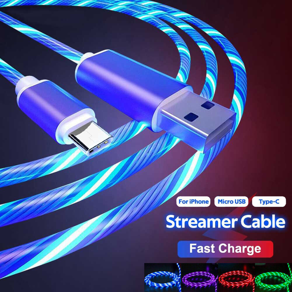 3 IN 1 LED Fast Charging Cable USB Type-C Cell Phone Charger