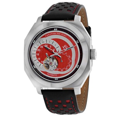 Pre-owned Christian Van Sant Mens Machina Red Dial Watch - Cv0561