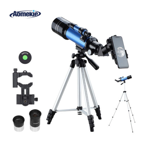 Telescope 70mm Lens with Adjustable Tripod Mobile Holder Moon Watching Kids Gift