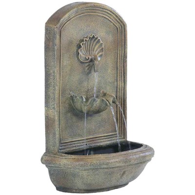 Seaside Florentine Stone Electric Outdoor Wall Fountain