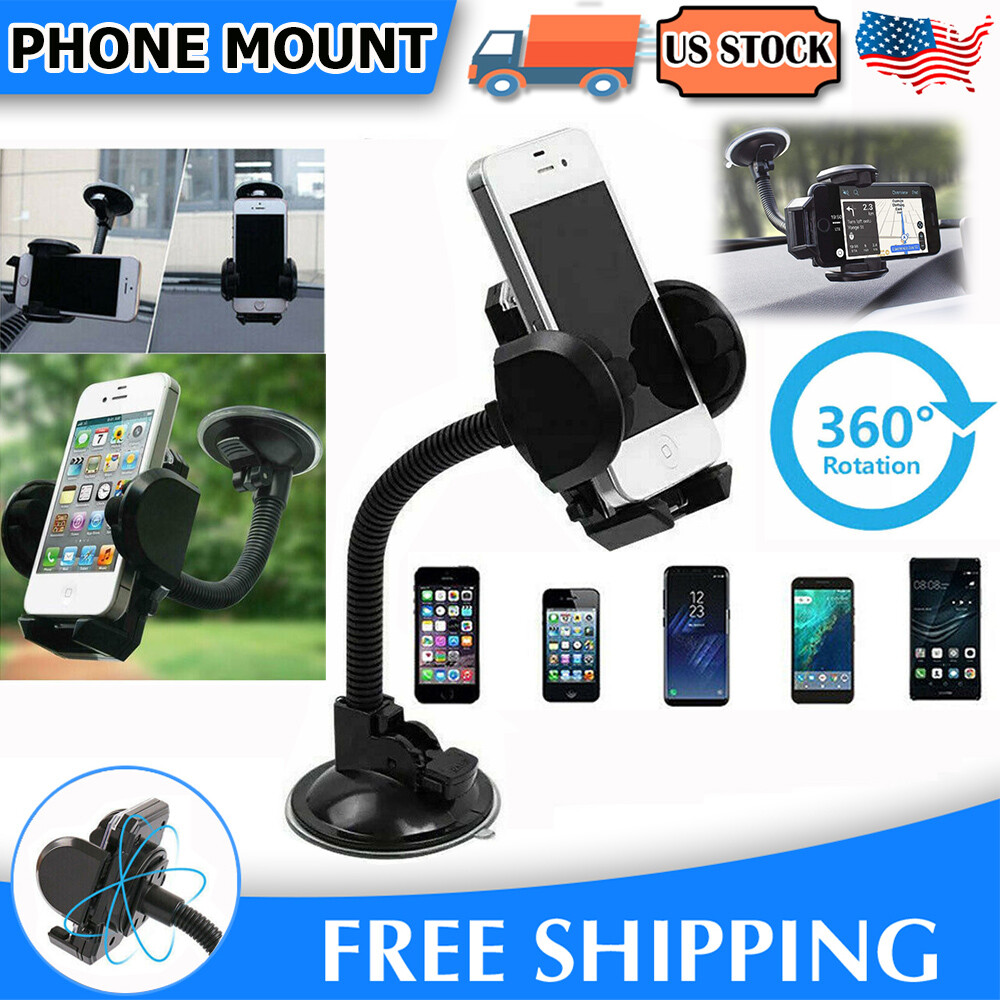 360&deg;Car Windshield Mount Cradle Holder Stand For Mobile Cel