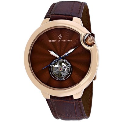 Pre-owned Christian Van Sant Mens Cyclone Automatic Brown Dial Watch - Cv0144