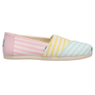 

Розовые женские слипоны в полоску TOMS Alpargata Повседневная обувь на плоской подошве 10017807T, Розовый, TOMS Alpargata Striped Slip On