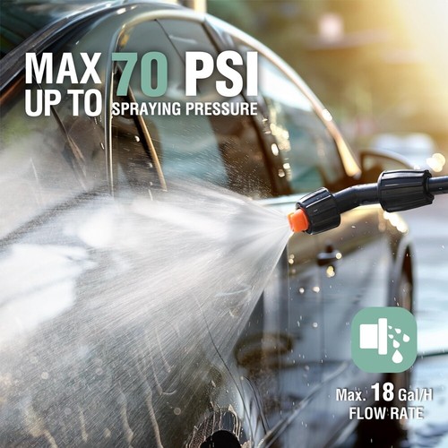 HAUSHOF 4 Gallon Backpack Sprayer w/4 Nozzle 70PSI High-Pressure Battery Sprayer