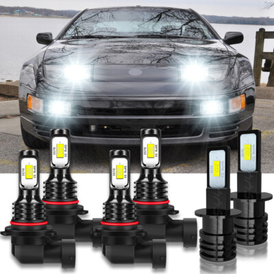 For Nissan 300ZX 1990-1996 6000K LED Headlight High Low + Fog Lights Bulbs Combo