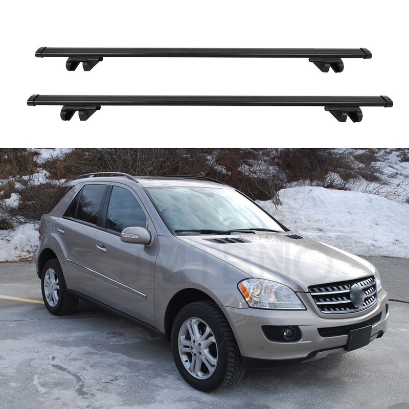 OMAC Roof Rack Cross Bar Luggage Carrier for Mercedes M Class W164 2005-2011 Alu Gray