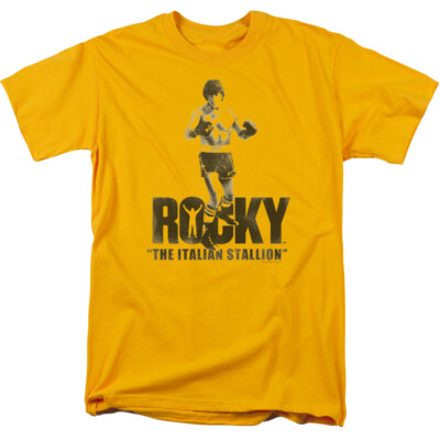 Rocky The Italian Stallion T Shirt Mens Licensed Boxing Movie Balboa Creed Gold