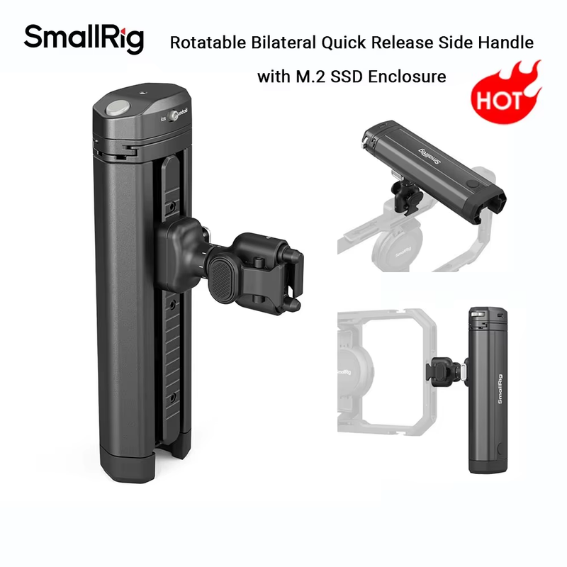 Rotatable Bilateral Quick Release Side Handle with M.2 SSD Enclosure & Wireless